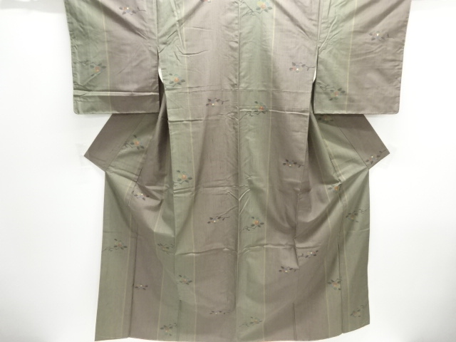 JAPANESE KIMONO / TSUMUGI / UNUSED / WOVEN CAMELLIA